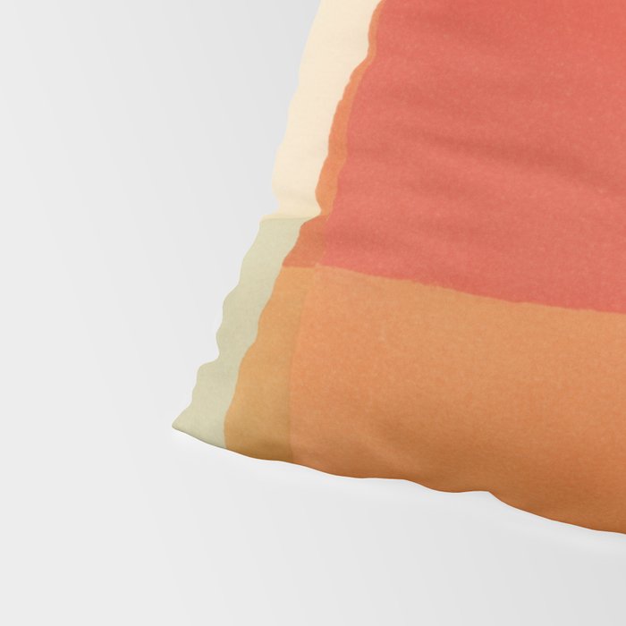 Warm Abstract Color Blocks in Red Orange and Cream Pillow Sham Gallery Image 4