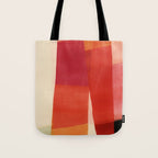 Warm Abstract Color Blocks in Red Orange and Cream Tote Bag Gallery Image 1