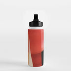 Warm Abstract Color Blocks in Red Orange and Cream Water Bottle Gallery Image 2