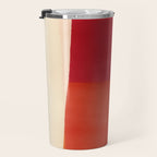 Warm Abstract Color Blocks in Red Orange and Cream Travel Mug Gallery Image 3