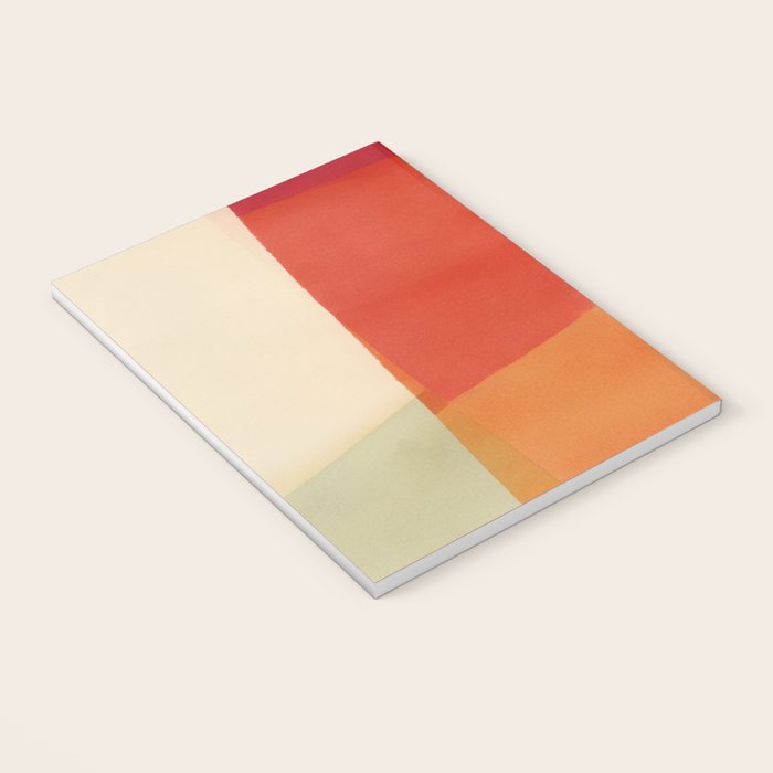 Warm Abstract Color Blocks in Red Orange and Cream Notebook Gallery Image 3