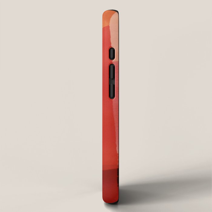 Warm Abstract Color Blocks in Red Orange and Cream iPhone Case Gallery Image 2