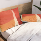 Warm Abstract Color Blocks in Red Orange and Cream Pillow Sham Gallery Image 2