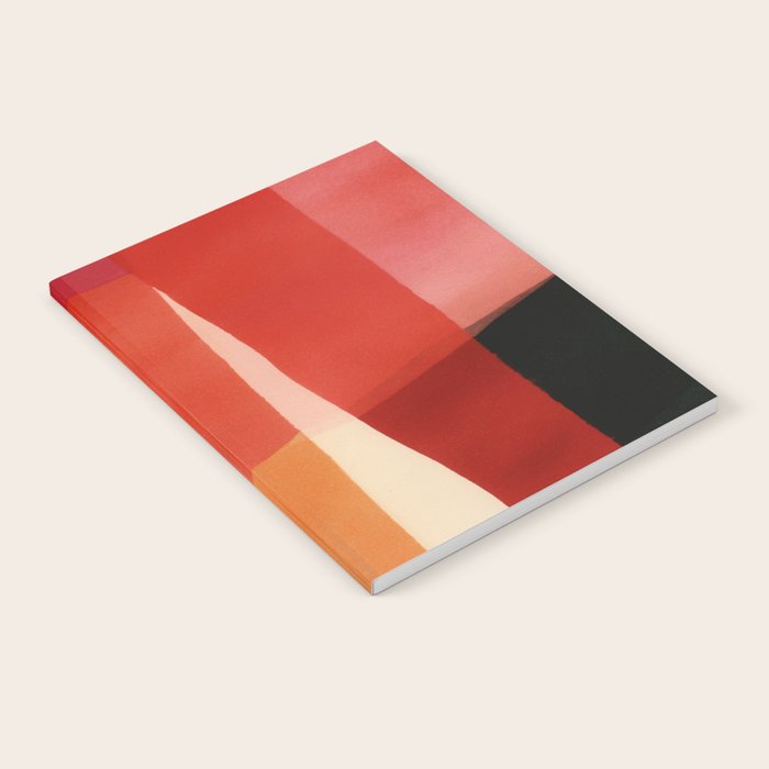 Warm Abstract Color Blocks in Red Orange and Cream Notebook Gallery Image 2