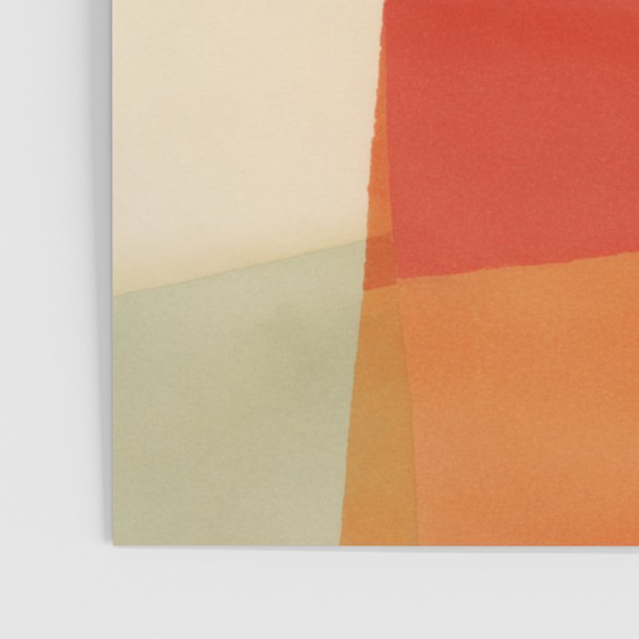 Warm Abstract Color Blocks in Red Orange and Cream Poster Gallery Image 3