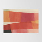 Warm Abstract Color Blocks in Red Orange and Cream Rug Gallery Image 2