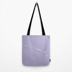 Aries Zodiac Star Constellation Line Art Pastel Lavender Tote Bag Gallery Image 2