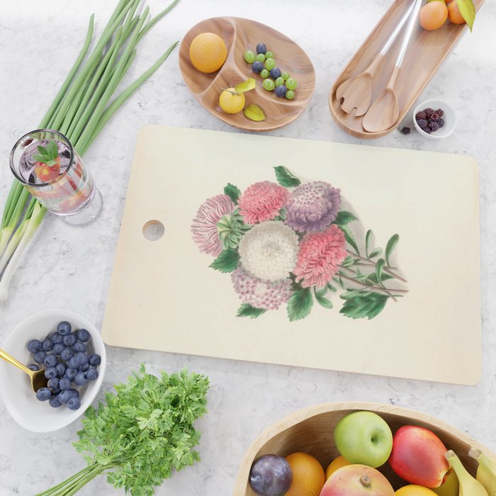  Asters by Clarissa Munger Badger, "Floral Belles," 1866 (benefitting The Nature Conservancy) Cutting Board Gallery Image 2