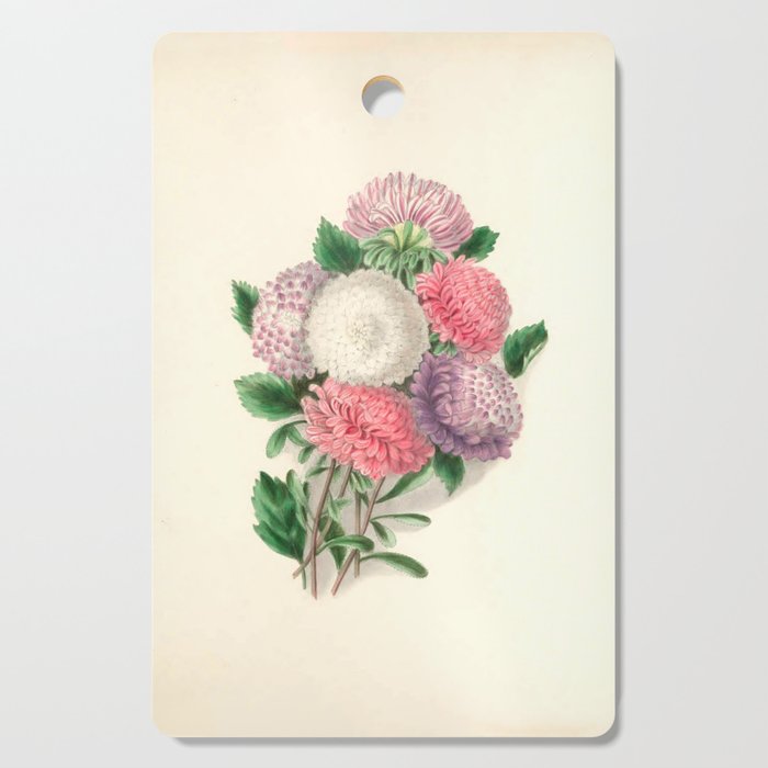  Asters by Clarissa Munger Badger, "Floral Belles," 1866 (benefitting The Nature Conservancy) Cutting Board Gallery Image 1