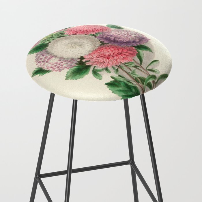 Asters by Clarissa Munger Badger, "Floral Belles," 1866 (benefitting The Nature Conservancy) Stool Gallery Image 2
