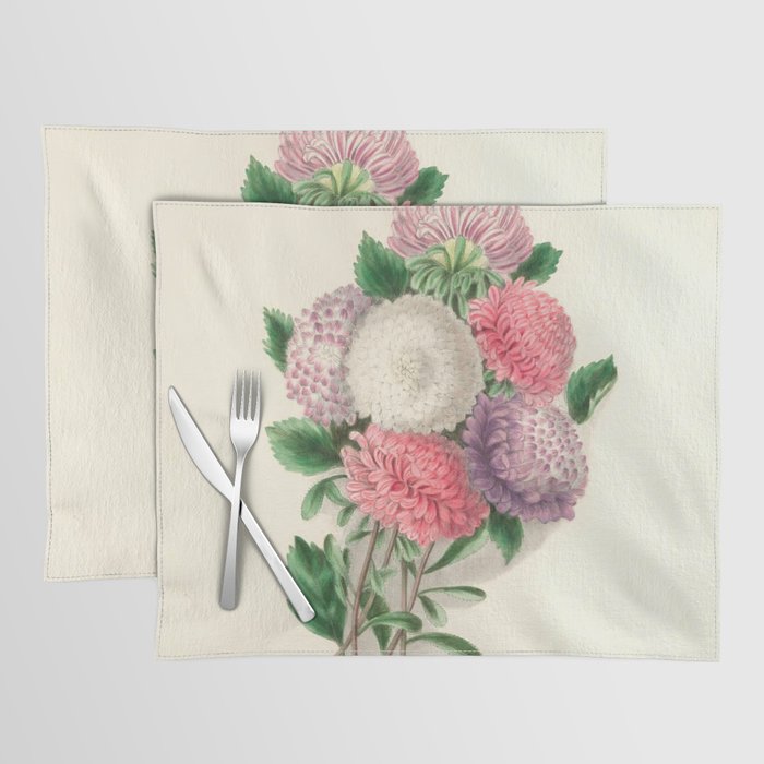  Asters by Clarissa Munger Badger, "Floral Belles," 1866 (benefitting The Nature Conservancy) Placemat Gallery Image 1