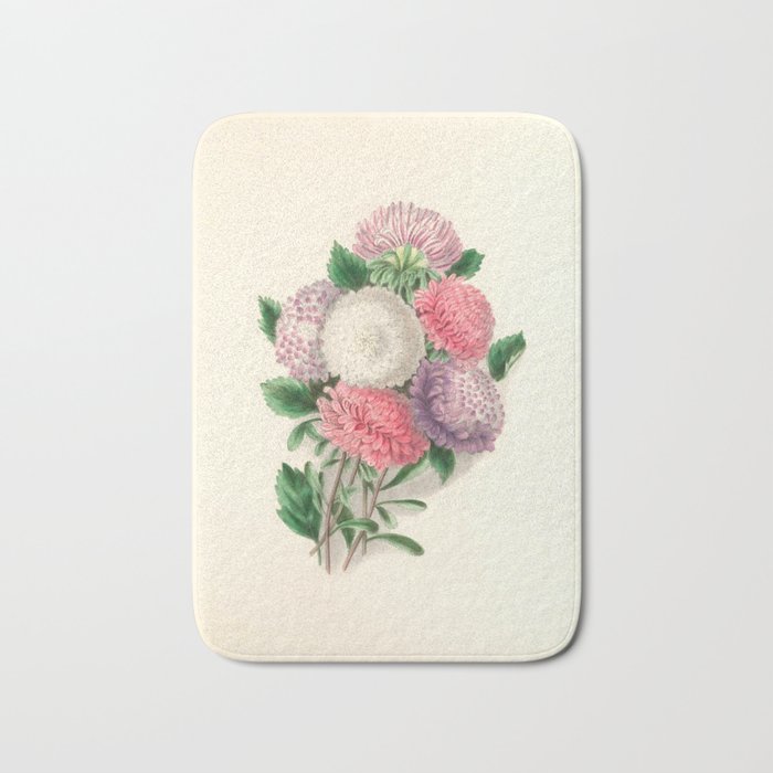  Asters by Clarissa Munger Badger, "Floral Belles," 1866 (benefitting The Nature Conservancy) Bath Mat Gallery Image 1