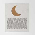 Moon by the ocean Throw Blanket Gallery Image 2