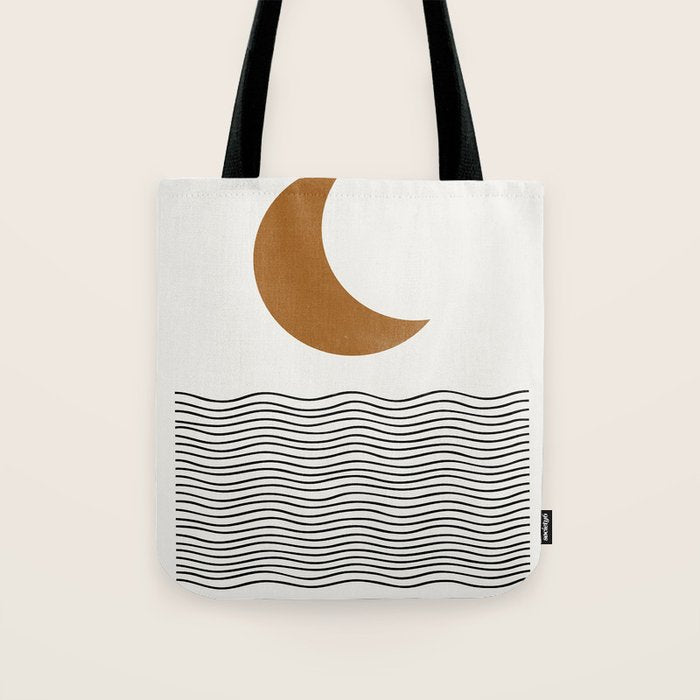 Moon by the ocean Tote Bag Gallery Image 1