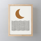 Moon by the ocean Mini Art Print Gallery Image 1