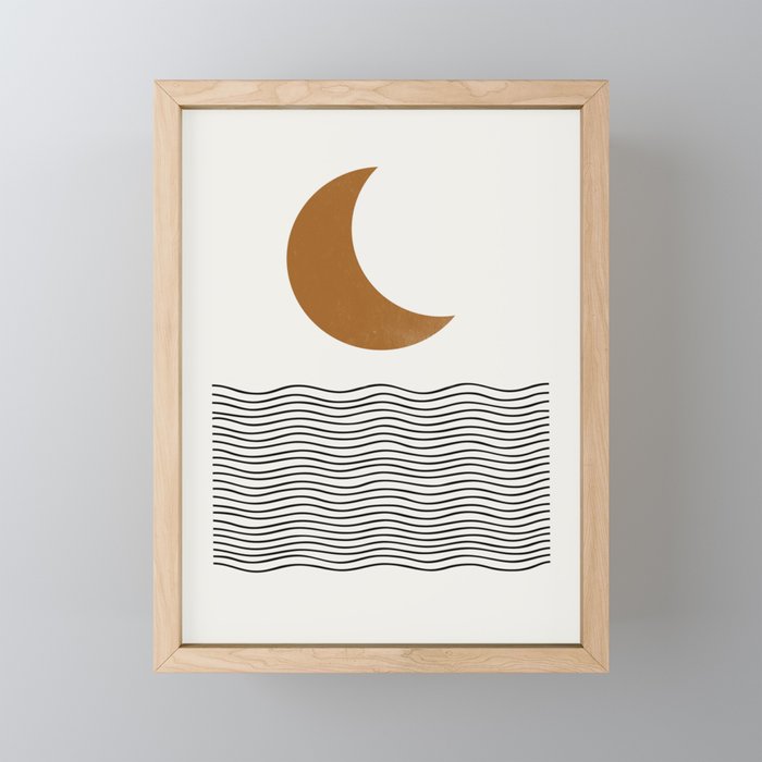Moon by the ocean Mini Art Print Gallery Image 1