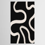 Abstract Brush Strokes: Black & White Tablecloth Gallery Image 2