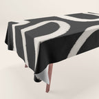 Abstract Brush Strokes: Black & White Tablecloth Gallery Image 1