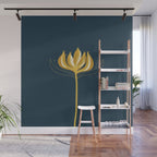  Fleur Exotique - Floral Minimalism in Mustard and Navy  Wall Mural Gallery Image 1