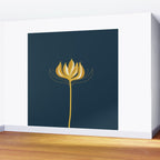  Fleur Exotique - Floral Minimalism in Mustard and Navy  Wall Mural Gallery Image 2
