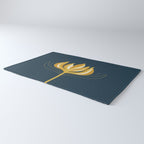  Fleur Exotique - Floral Minimalism in Mustard and Navy  Rug Gallery Image 3