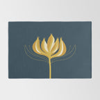  Fleur Exotique - Floral Minimalism in Mustard and Navy  Rug Gallery Image 2