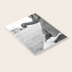 Odd Best Friends, Sweet Little Girl hugging elephant black and white photograph Notebook Gallery Image 3