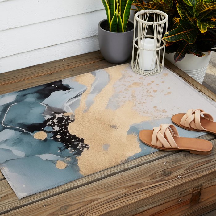 Splash of gold Outdoor Rug Gallery Image 2