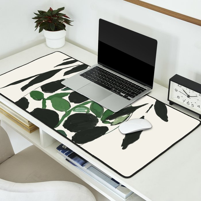 Green and Black Still Life Desk Mat Gallery Image 2