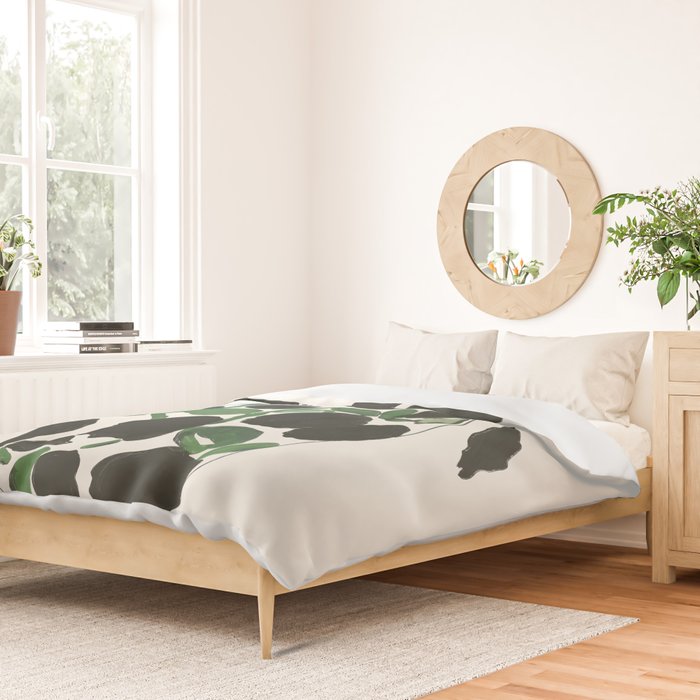 Green and Black Still Life Duvet Cover Gallery Image 2