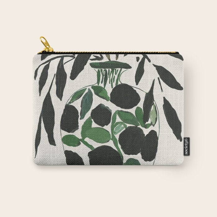 Green and Black Still Life Carry All Pouch Gallery Image 1