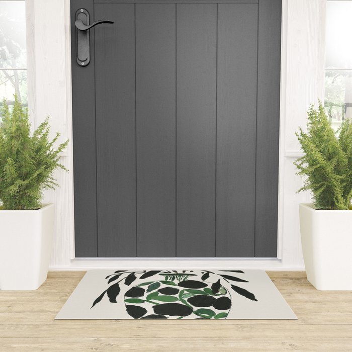 Green and Black Still Life Welcome Mat Gallery Image 3
