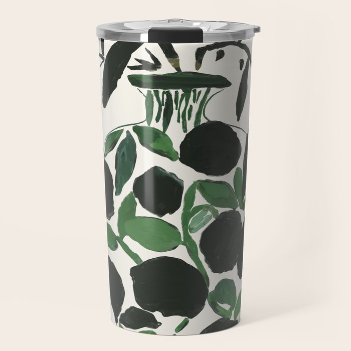 Green and Black Still Life Travel Mug Gallery Image 1