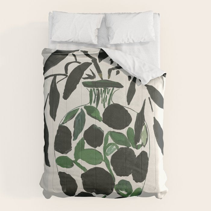 Green and Black Still Life Comforter Gallery Image 6