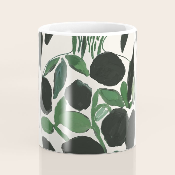 Green and Black Still Life Coffee Mug Gallery Image 4