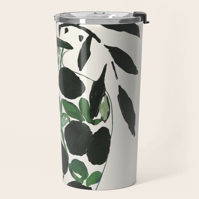 Green and Black Still Life Travel Mug Gallery Image 2