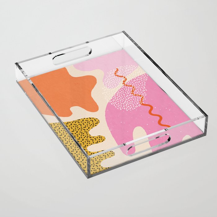 Bright Splotchy Shapes Acrylic Tray Gallery Image 1