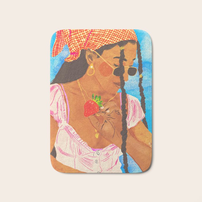 Strawberry picnic Bath Mat Gallery Image 1