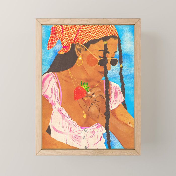 Strawberry picnic Mini Art Print Gallery Image 1