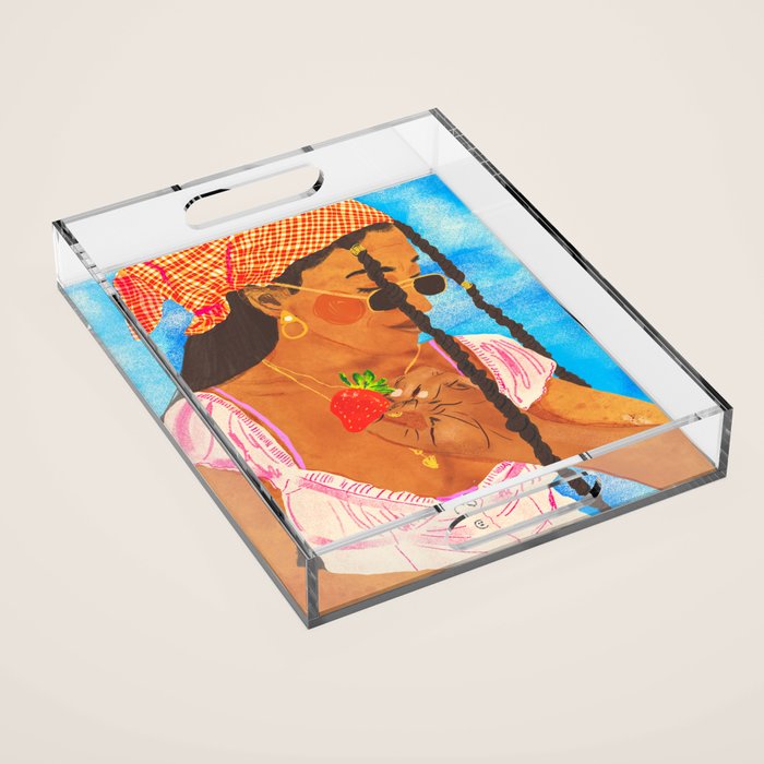Strawberry picnic Acrylic Tray Gallery Image 1