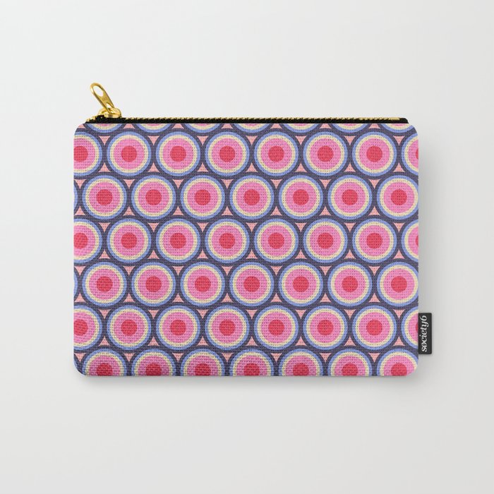 Geometric Mid Century Modern Pattern - Pink background  Carry All Pouch Gallery Image 1