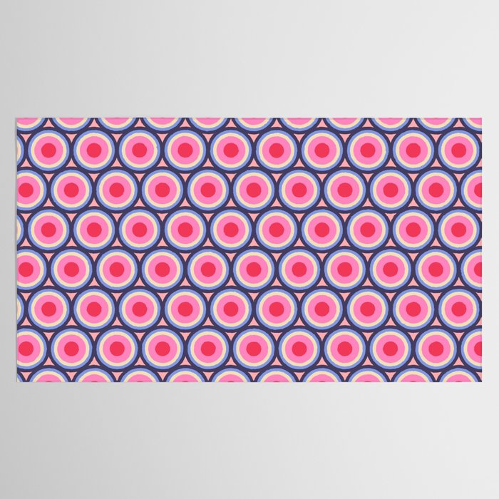 Geometric Mid Century Modern Pattern - Pink background  Tablecloth Gallery Image 2