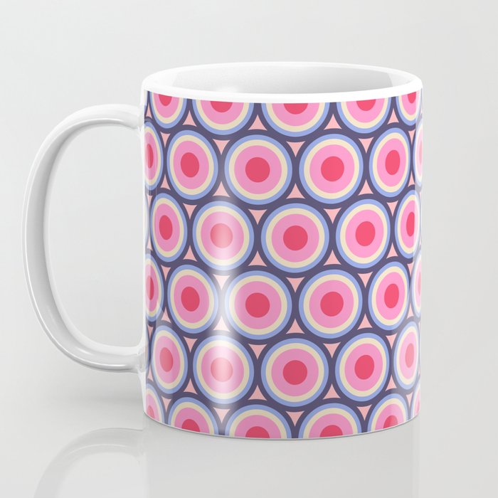 Geometric Mid Century Modern Pattern - Pink background  Coffee Mug Gallery Image 3