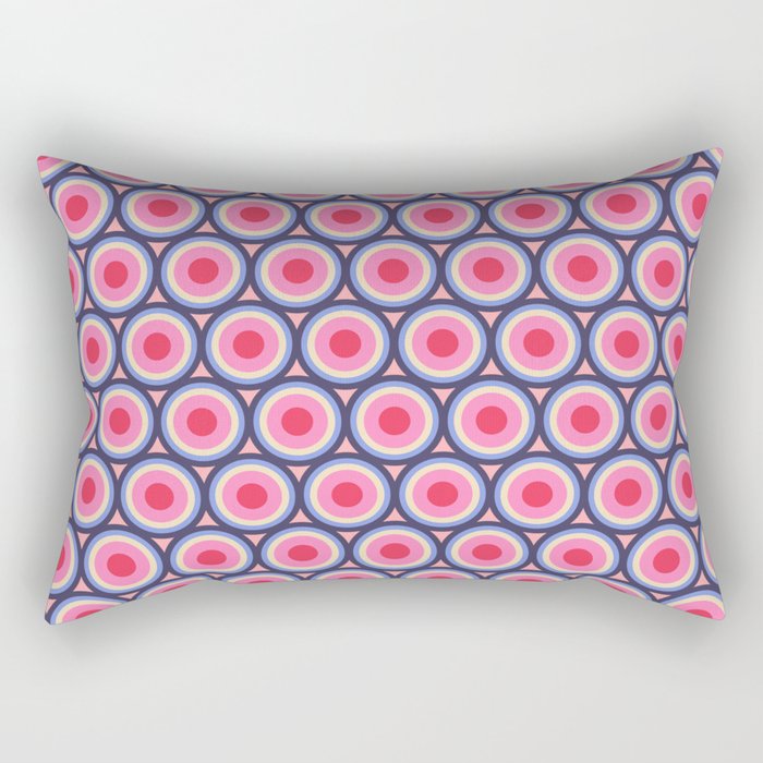 Geometric Mid Century Modern Pattern - Pink background  Rectangular Pillow Gallery Image 1