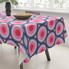 Geometric Mid Century Modern Pattern - Pink background  Tablecloth Gallery Image 3