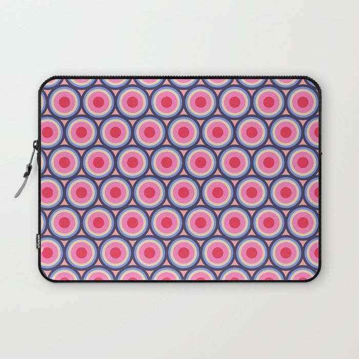 Geometric Mid Century Modern Pattern - Pink background  Laptop Sleeve Gallery Image 1