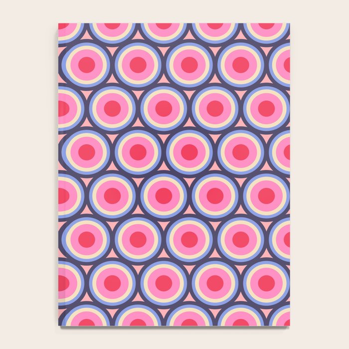 Geometric Mid Century Modern Pattern - Pink background  Notebook Gallery Image 4