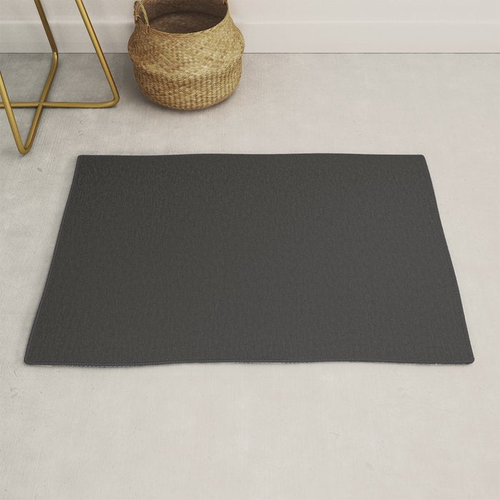 Solid Charcoal Gray Grey Rug Gallery Image 1