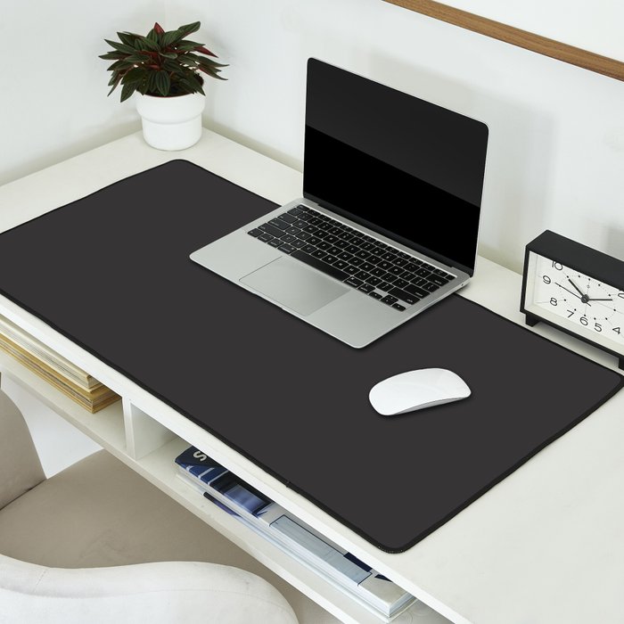 Solid Charcoal Gray Grey Desk Mat Gallery Image 2