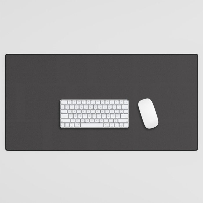 Solid Charcoal Gray Grey Desk Mat Gallery Image 1